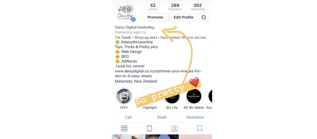 Small font Instagram